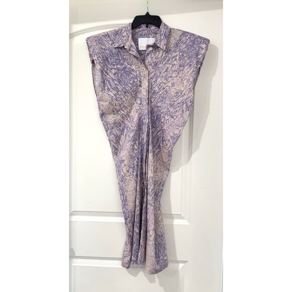 Remain Birger Christensen Purple Abstract Shirt Dress Womens 4 Organic Cotton - Picture 2 of 10
